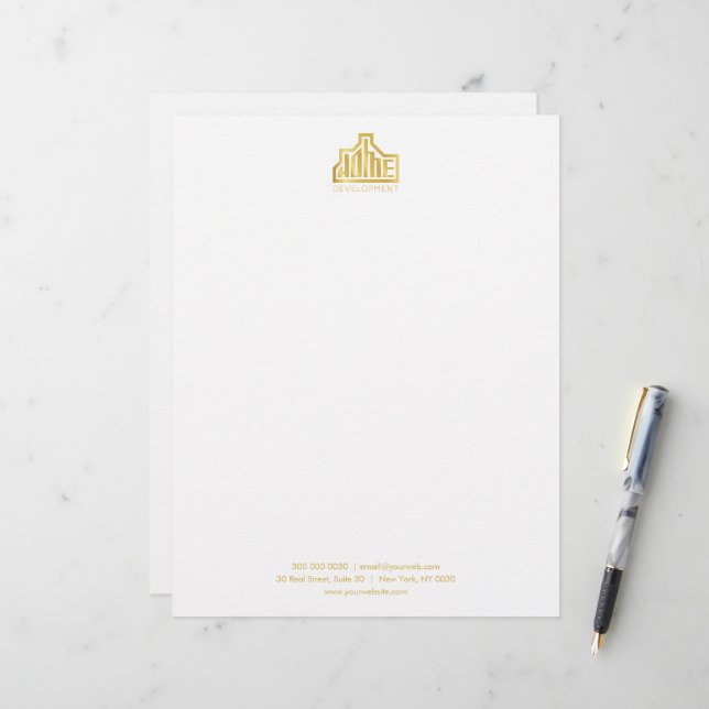 Papier à en-tête professionnel personnalisable pou (Devant/Arrière en situation)