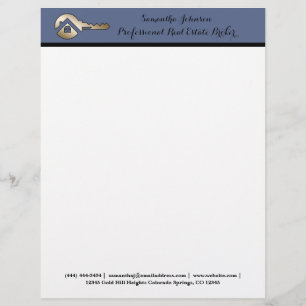 Papier à en-tête professionnel Realtor Luxe Bleu A