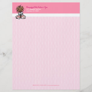 Papier À En-tête Spa du chien Yorkie Pink