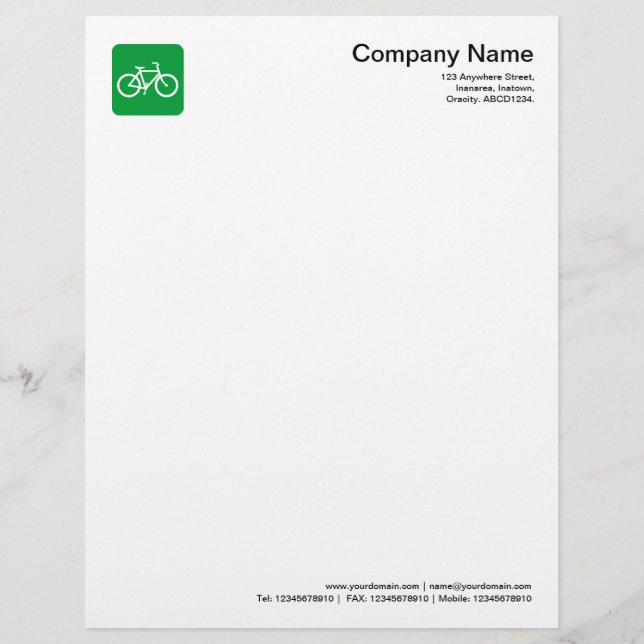 Papier À En-tête Symbole de bicyclette - Vert gazon (Devant)