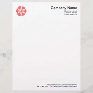 Papier À En-tête Symbole de cercle de culture 02 - Rose tropical