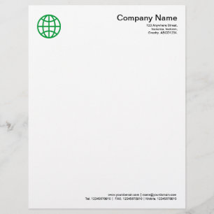 Papier À En-tête Symbole du monde - Vert d'herbe