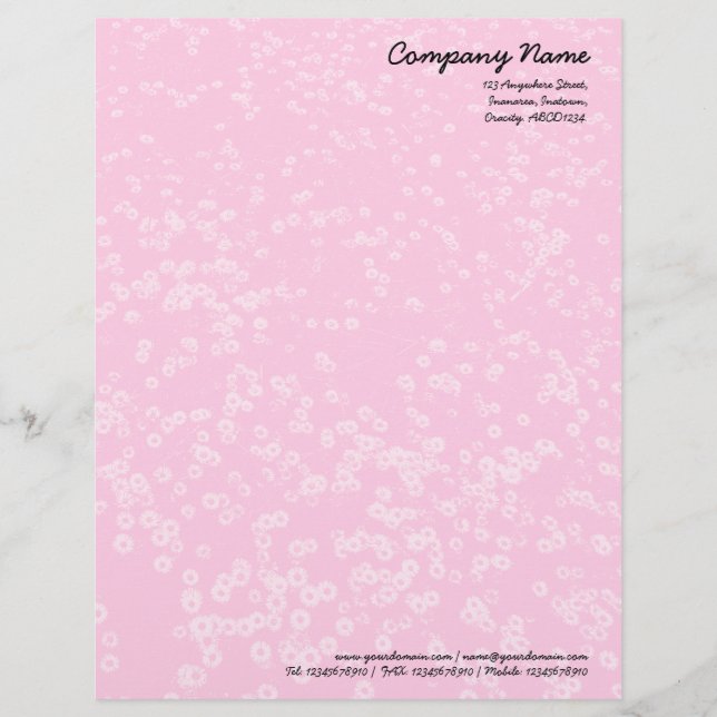 Papier À En-tête Tapis de marguerites - rose (Devant)