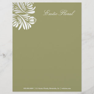 Papier À En-tête vert de mousse floral de 311-Exotic  