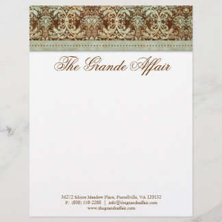 Papier À En-tête Vert vintage de brun d'en-tête de lettre de