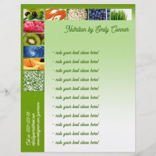 Papier À En-tête Vie saine Nutritionniste Green Design en-tête