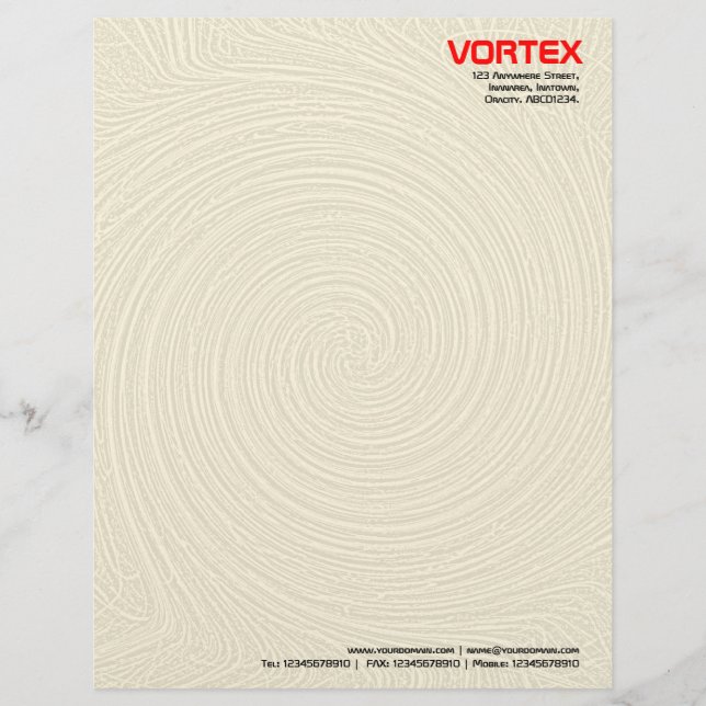 Papier À En-tête Vortex - orange pâle (Devant)