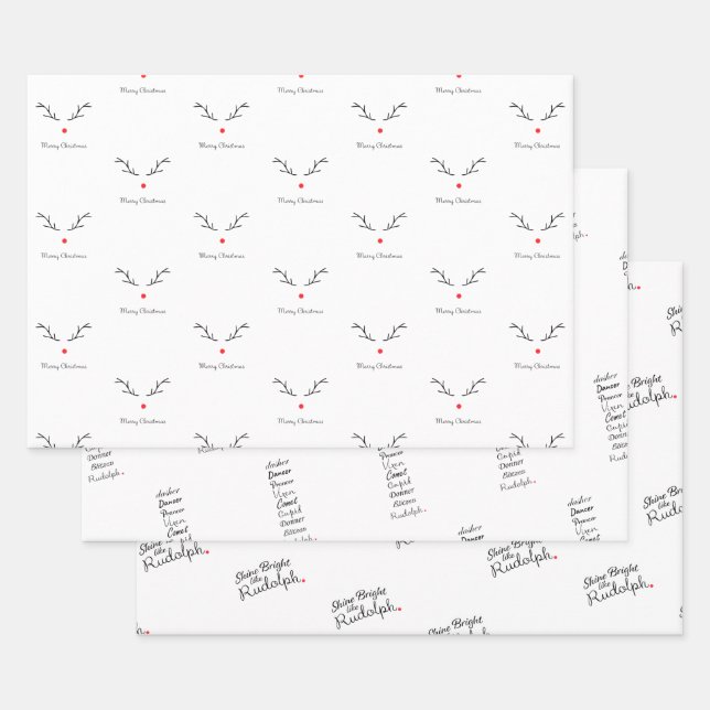 Papier à enveloppement à thème Rudolph (Lot)