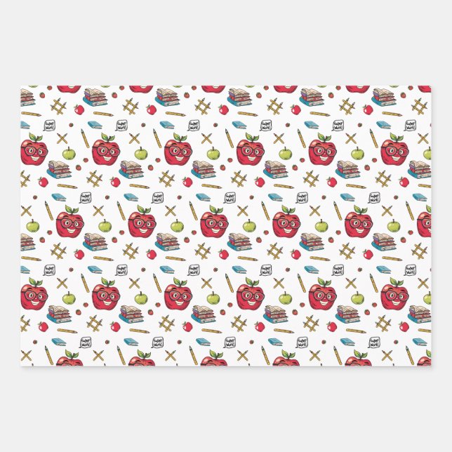 Papier à enveloppement à thème scolaire (Devant)