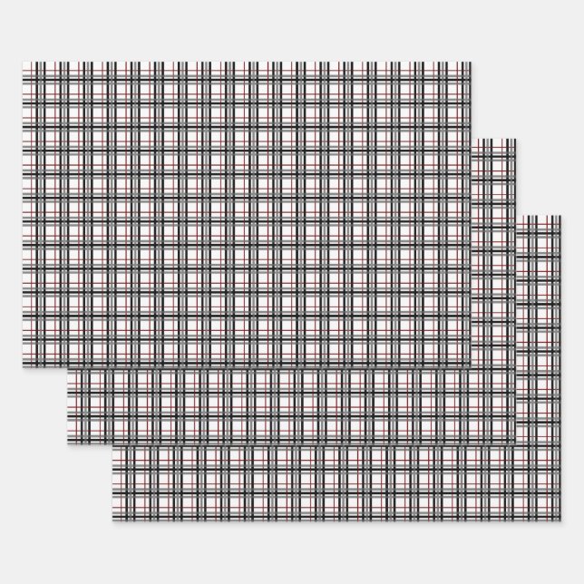 Papier à enveloppement blanc et rouge plaqué noir (Lot)