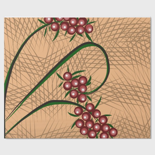 Papier à enveloppement cadeau avec motif Berry (Plat)