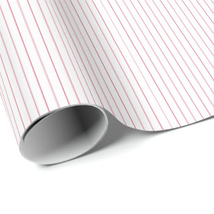 Papier à enveloppement cadeau rayé-Rouge-Blanc 09