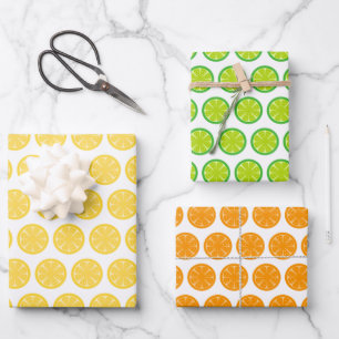 Papier à enveloppement de Fruit orange citron à la