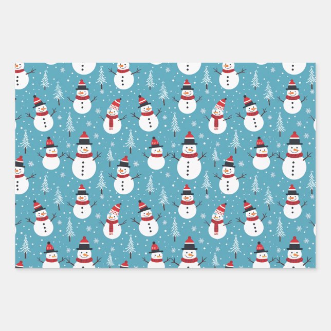 Papier à enveloppement de neige de Noël (Devant)
