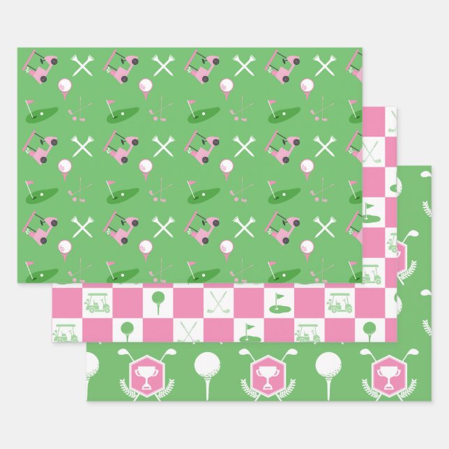 Papier à enveloppement de partie de golf-3 feuille (Lot)