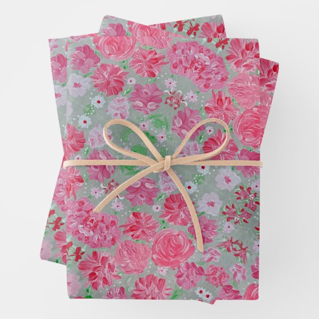 Papier à enveloppement floral florissant (En situation)