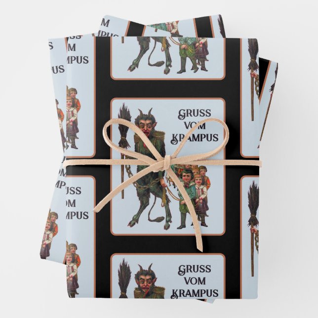 Papier à enveloppement Krampus Feuille plate Ensem (En situation)