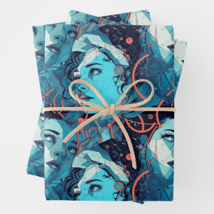 Papier à enveloppement Motif Cyberpunk Woman (Nyx)