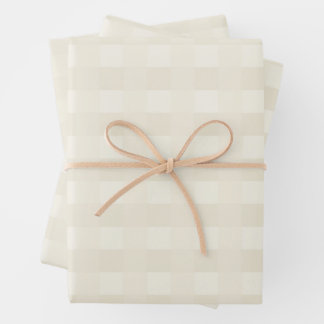 Papier à enveloppement Motif En vichy crème