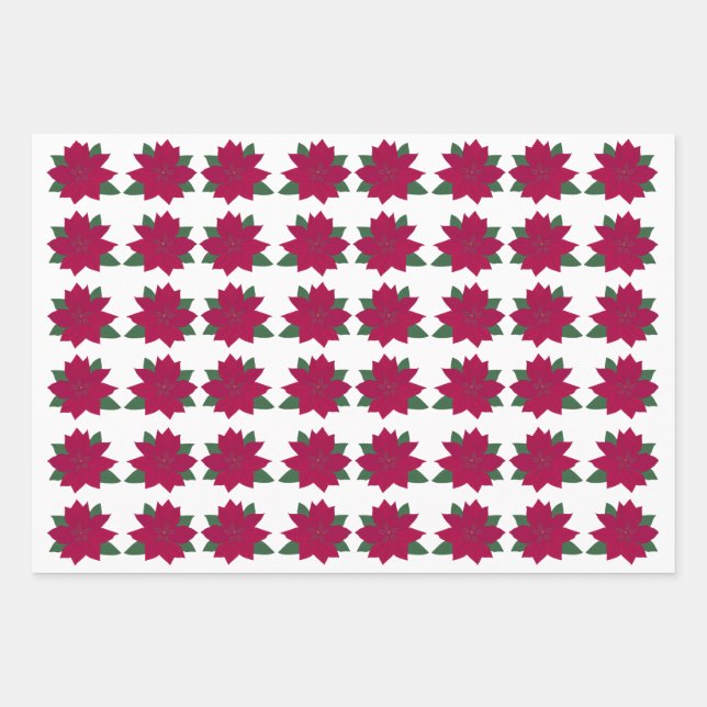 Papier à enveloppement Poinsettia (Devant)