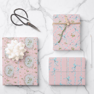 Papier à enveloppement rose pâle Mignonette