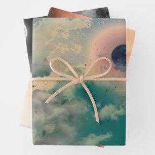 Papier à envelopper ensemble de 3 SKIS DE NUIT ET 