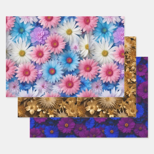 Papier à envelopper feuille plate différente série (Lot)