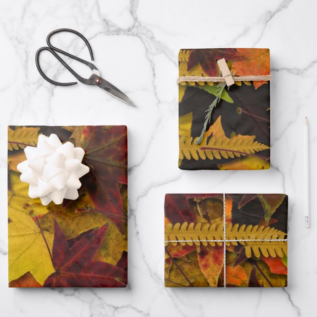 Papier à envelopper - Feuilles d'automne (Recto)
