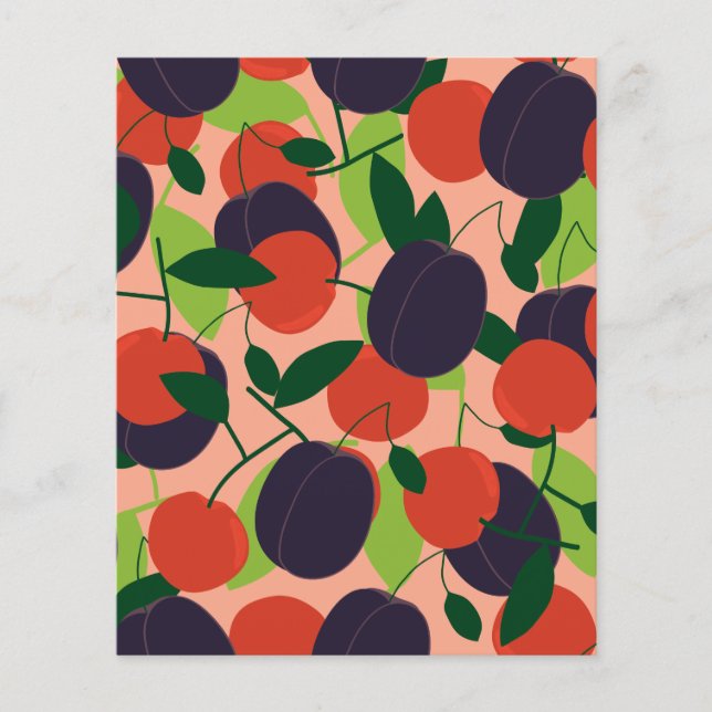 Papier à grappes de prunes et de cerises (Devant)