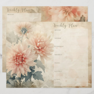 Papier à grappes Floral Vintage hebdomadaire
