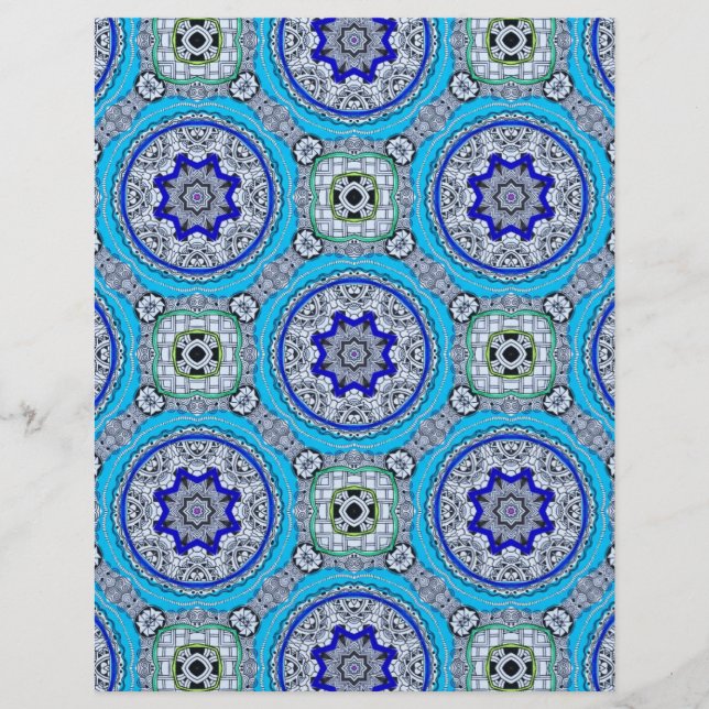 Papier à gratte-ciel bleu vert (Devant)