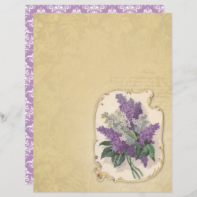 Papier à gratte-ciel vintage Lilac - Salle Marple (Devant / Derrière)