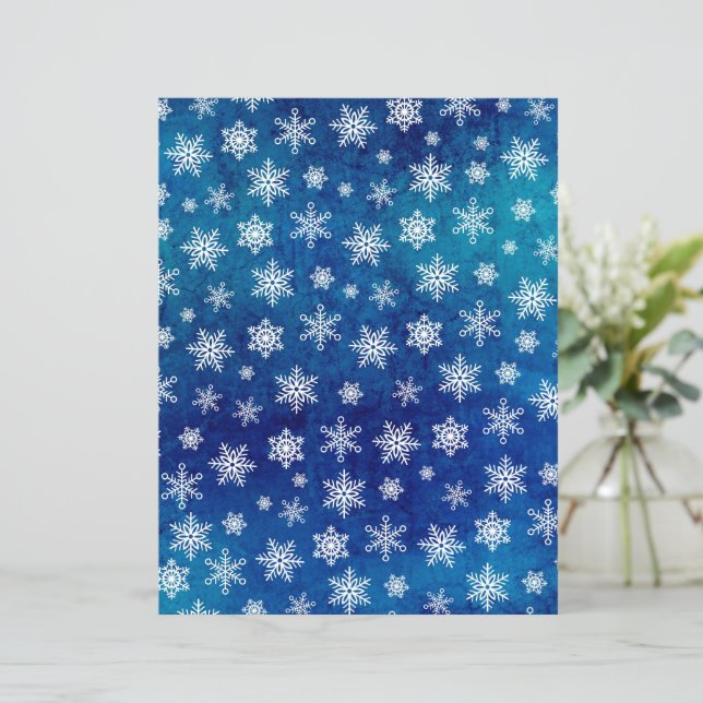 Papier à gratter de flocon de neige désossé - bleu (Debout devant)