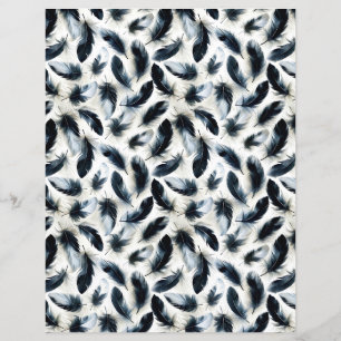 Papier à gratter en plumes d'oiseau noir et blanc