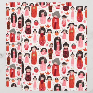 Papier à gratter Kokeshi japonais très joli