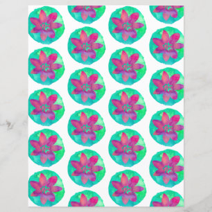 Papier à grattoir à fleurs tropicales violet multi