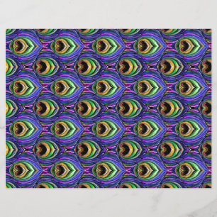 Papier à grattoir en plumes de paon de 8,5 po x 11