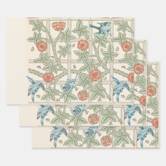 PAPIER À LAVAGE : WILLIAM MORRIS : TRELLIS (Lot)