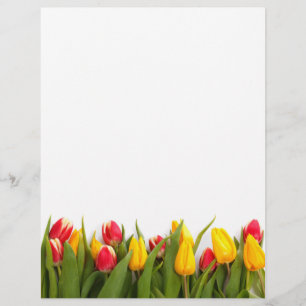 Papier à lettre du jardin de tulipes printanières
