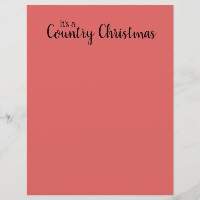Papier à Lettre Rustique Rouge Citation de Noël à  (Devant)