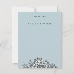 Papier à lettres à motifs floraux - Turquoise
