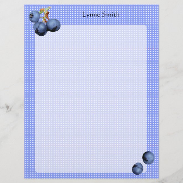 Papier à lettres bleuets personnalisées (Devant)