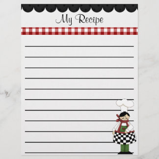 Papier à lettres Chef Recette