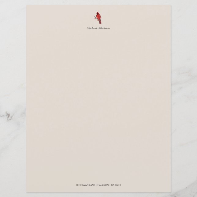 Papier à lettres de cardinal personnalisé (Devant)