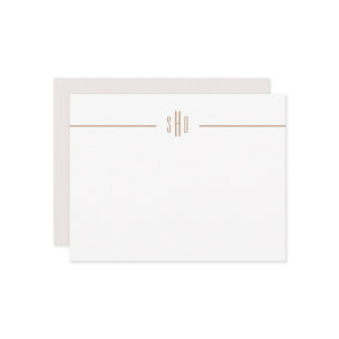 Papier à lettres de la carte Monogramme de couleur