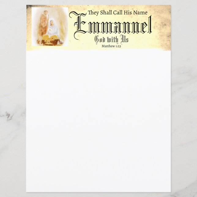 papier à lettres de Noël chrétien Emmanual (Devant)