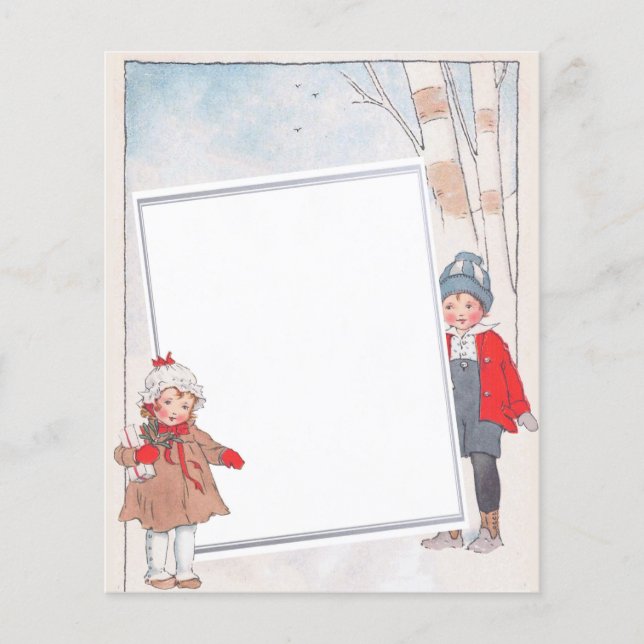 Papier à lettres de Noël pour cartes Enfants vinta (Devant)