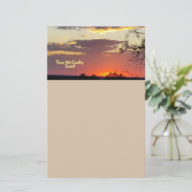 Papier à lettres de Texas Hill Country Sunset  (Debout devant)