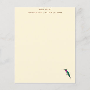 Papier à lettres Ecru Lucifer Hummingbird sur mesu