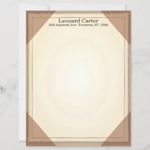 Papier à lettres élégant marron et beige